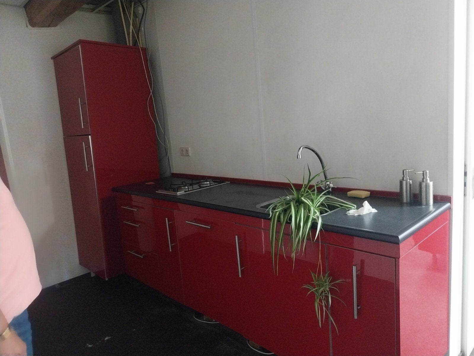 gebruikte keuken lengte 3 mtr aanrechtblad 96 cm hoogte, Huis en Inrichting, Ophalen, Gebruikt, Graniet of Steen, Hoekkeuken