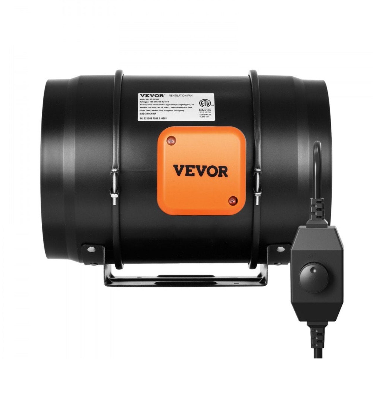 Vevor BT-FL18A Inline Kanaalventilator Afzuiger 750 CFM, Ophalen of Verzenden, Zo goed als nieuw, Ventilator en Afzuiger