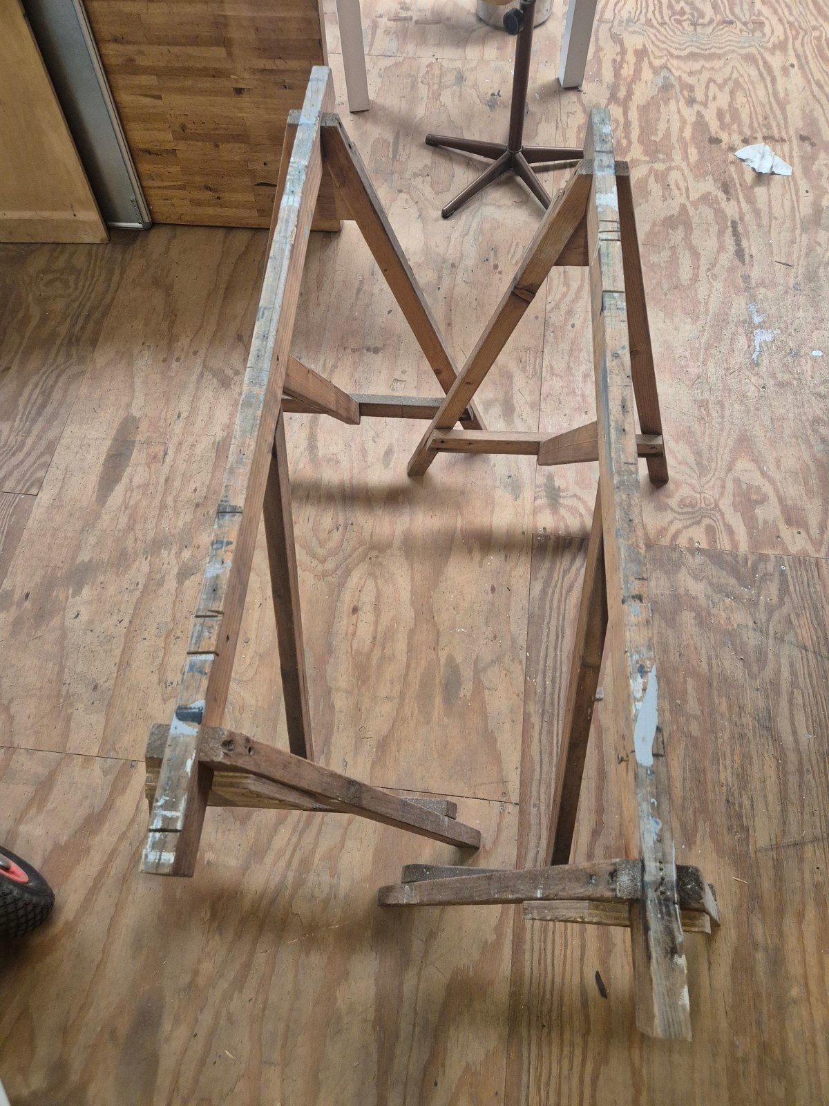 XL houten schragen, Ophalen, Gebruikt