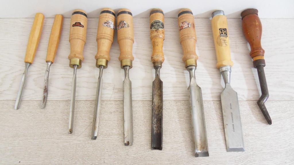 9x Gutsen / Beitels Nooitgedacht / Lux / Pfeil ( houtdraai ), Ophalen of Verzenden, Gebruikt