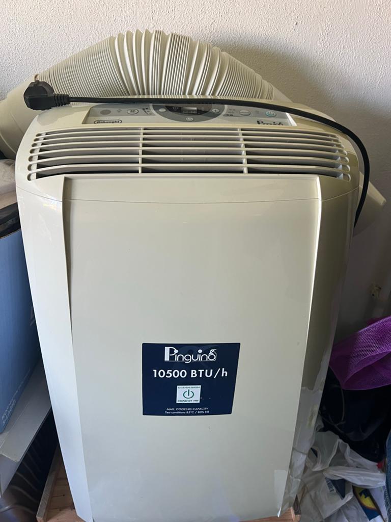 Mobiele airco DeLonghi Pinguino 10500 BTU/h, Gebruikt, Minder dan 60 m³, 3 snelheden of meer, Ophalen of Verzenden