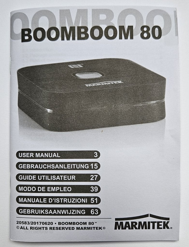 BoomBoom 80-Marmitek-Bluetooth-receiver NFC, Ophalen of Verzenden, Zo goed als nieuw, Minder dan 2 meter, Overige kabels