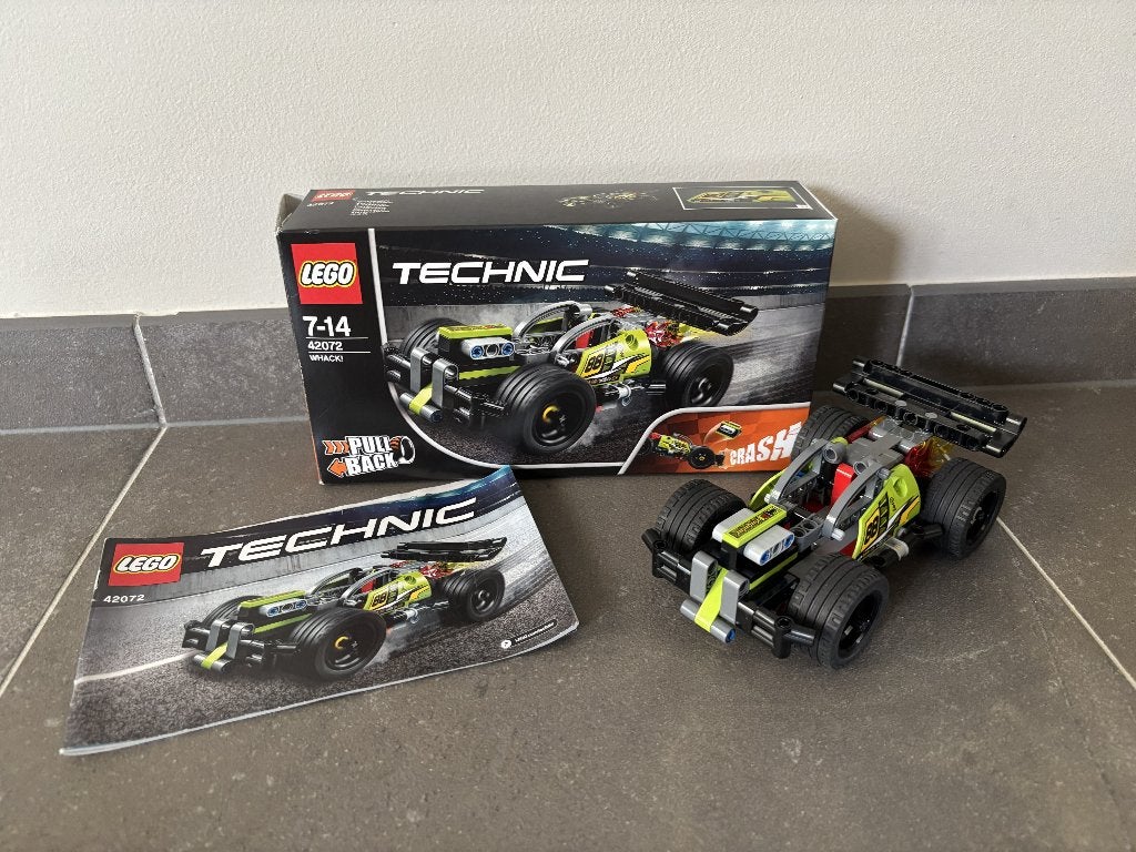 LEGO Technic 42072 WHACK! Pull-Back Racer, Compleet, Lego, Ophalen of Verzenden, Zo goed als nieuw
