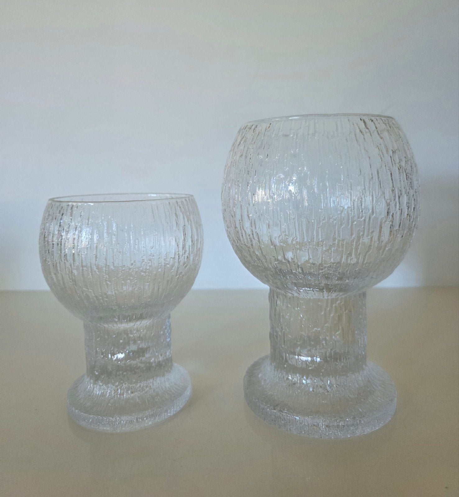 2 grote vintage Iittala Kekkerit bokalen, Timo Sarpaneva, Ophalen of Verzenden, Overige typen, Glas