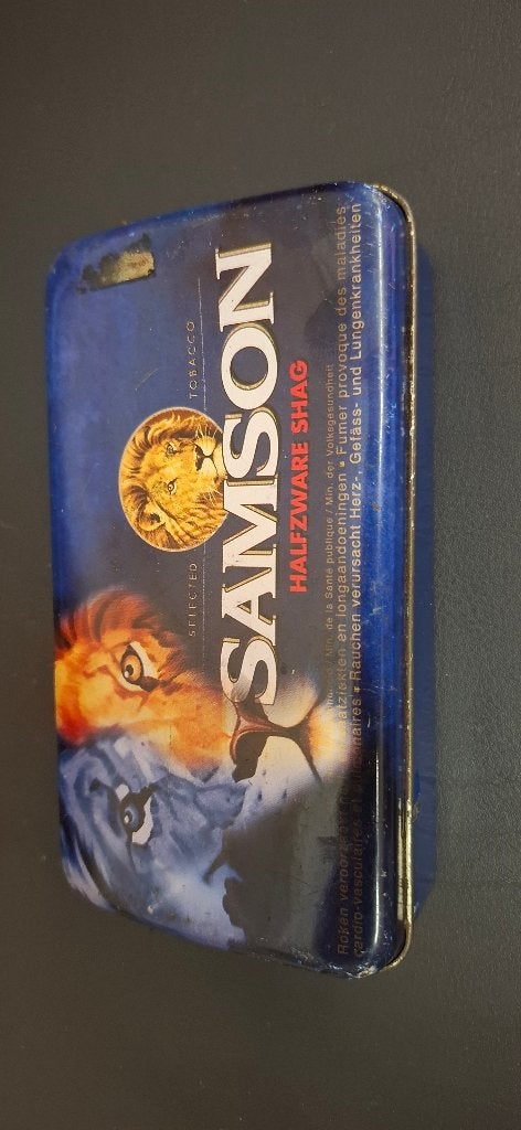Samson tabaksdoos, Ophalen of Verzenden, Gebruikt, Tabaksdoos of Verpakking