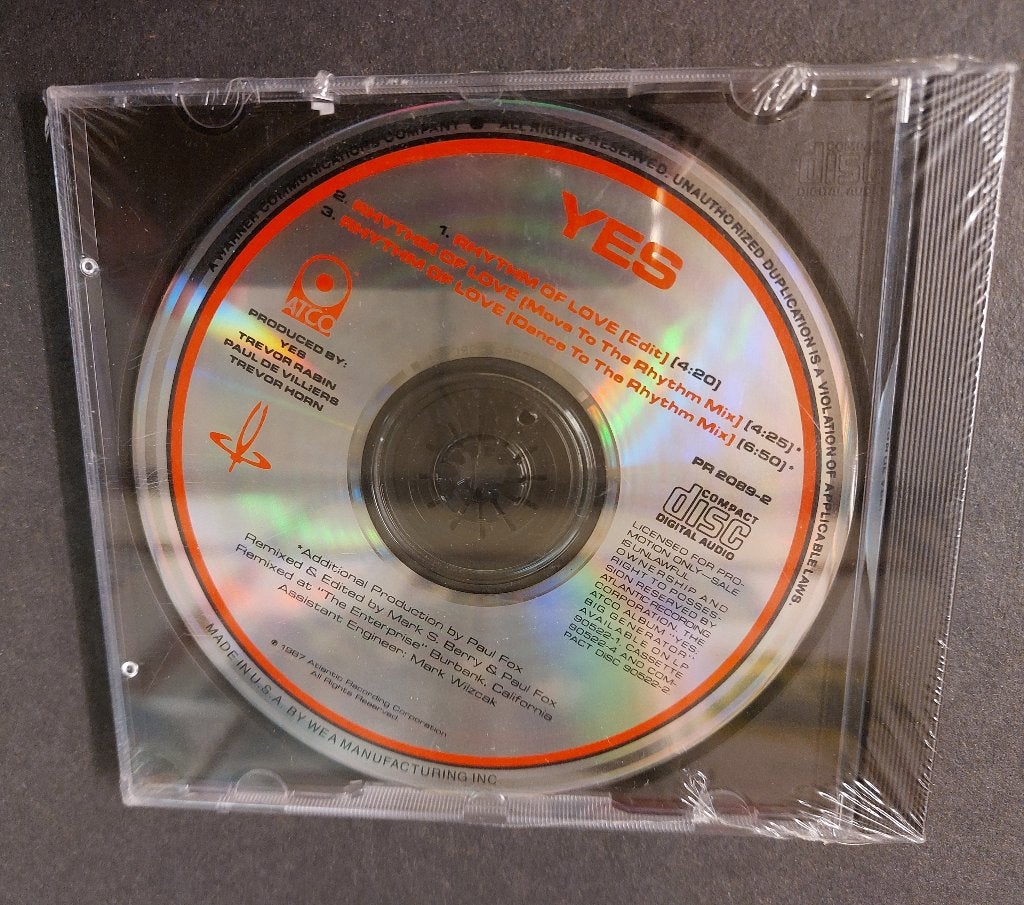 Yes - PROMO CD Rhythm of Love 3 versions GESEALED 1987 USA, Verzenden, Nieuw in verpakking, Pop, Eerste persing