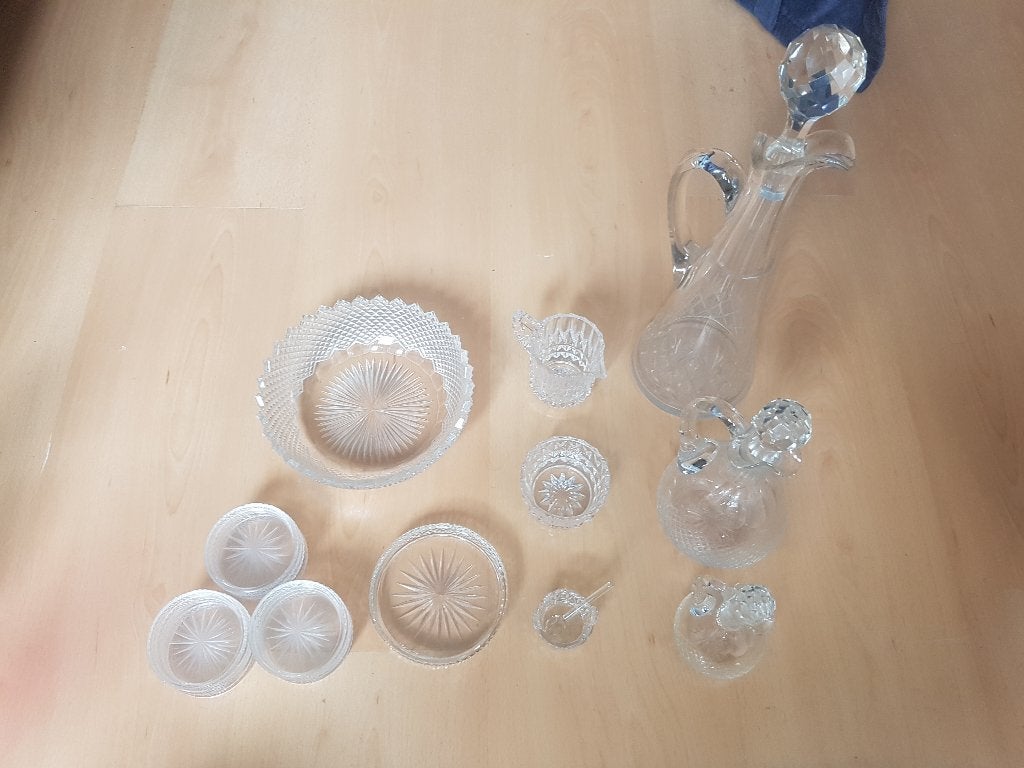 Grote set kristallen servies stukken, Antiek en Kunst, Ophalen