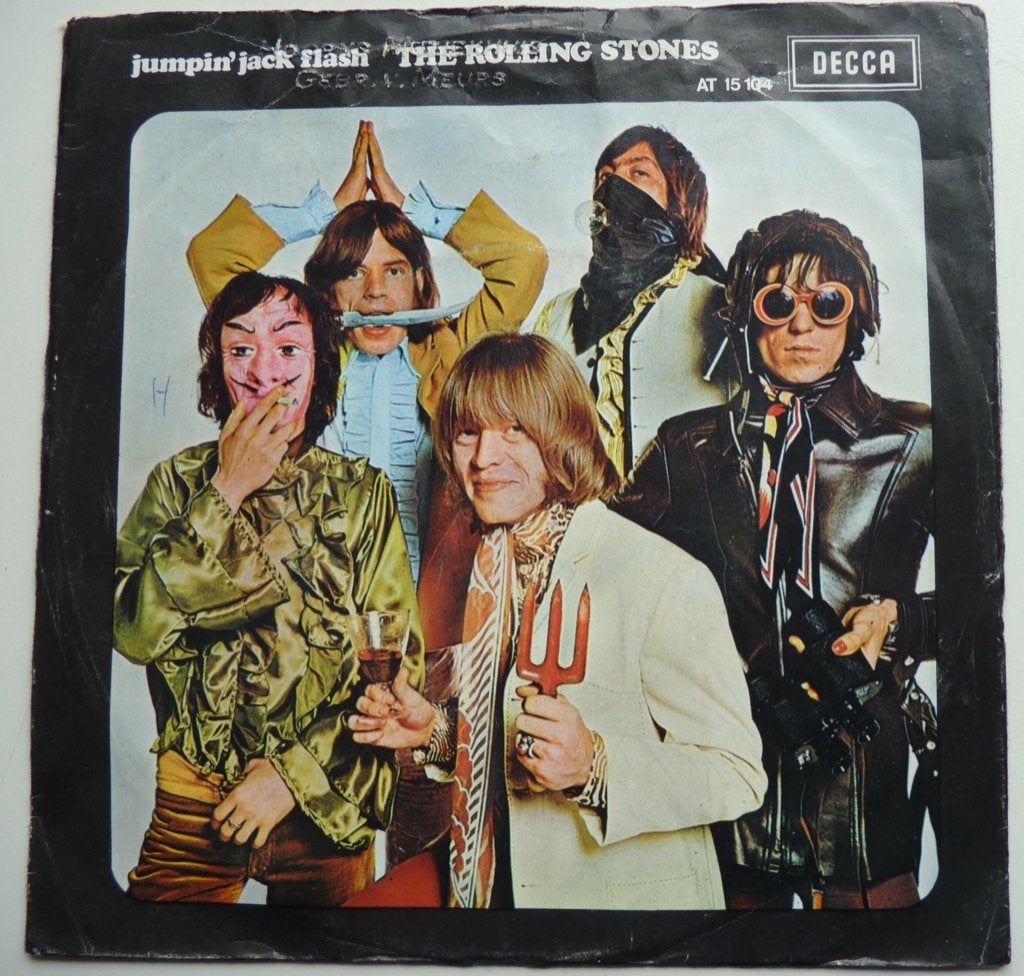 H17 rolling stones Jumpin'Jack flash HOL68 €10 , Gebruikt, 7 inch, Ophalen of Verzenden, Fotohoes