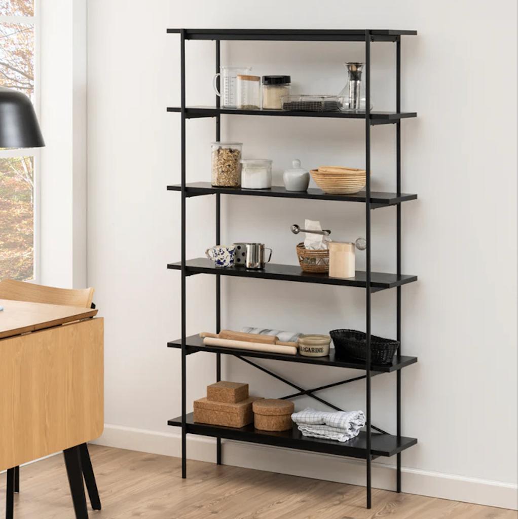 fonQ japandi stijl boekenkast zwart, Ophalen, 50 tot 100 cm, Zo goed als nieuw, 150 tot 200 cm