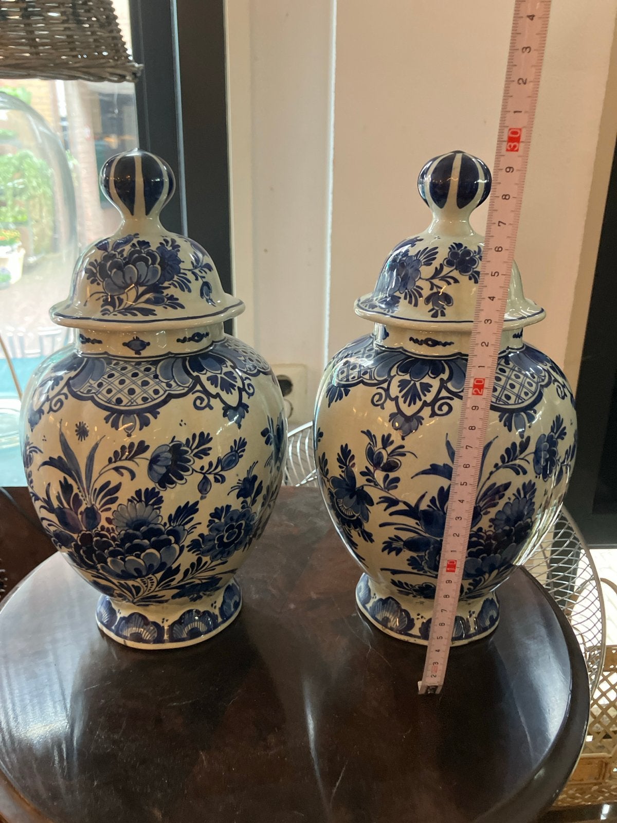 Set van 2 antieke Delfts blauwe gemberpotten, 1919, Antiek en Kunst, Ophalen of Verzenden
