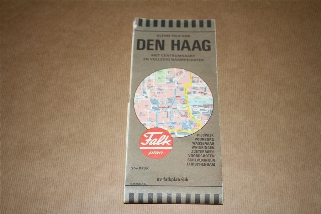 Oude Falk kaart van Den Haag - Circa 1975, Gelezen, Ophalen of Verzenden, Landkaart, 1800 tot 2000