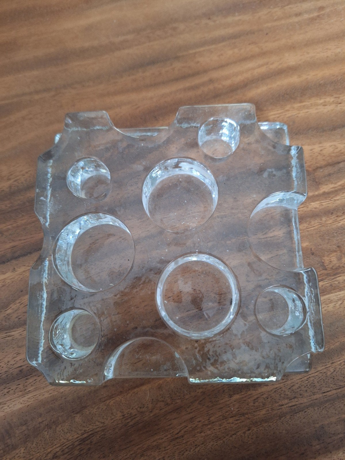 Kaarsenhouder van dik glas, Overige materialen, Overige kleuren, Ophalen of Verzenden, Zo goed als nieuw