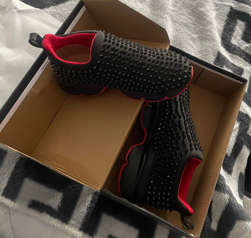 Christian Louboutin sok sneakers met spikes (vrouwen), Ophalen of Verzenden, Gedragen, Zwart, Sneakers of Gympen