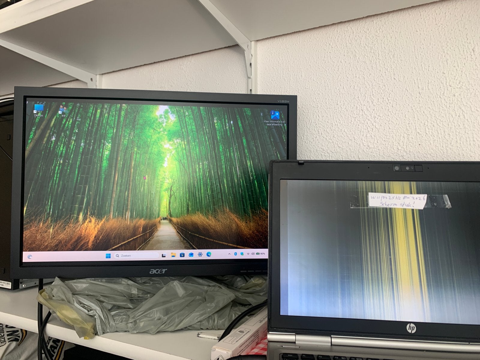Hp elitebook 2560p  w11 pro  met kapotte scherm, Computers en Software, Gebruikt, HDD, 2 tot 3 Ghz, Qwerty