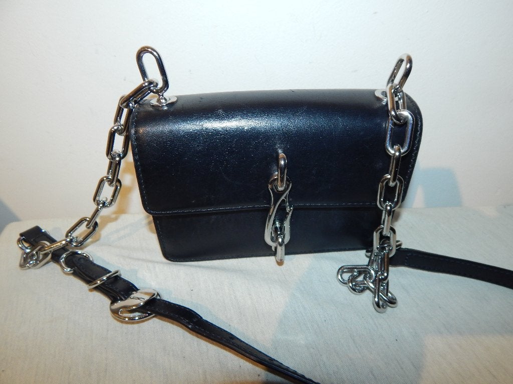 Alexander Wang zwarte schouder tas model Hook met zilver, Verzenden, Gebruikt, Zwart, Schoudertasje