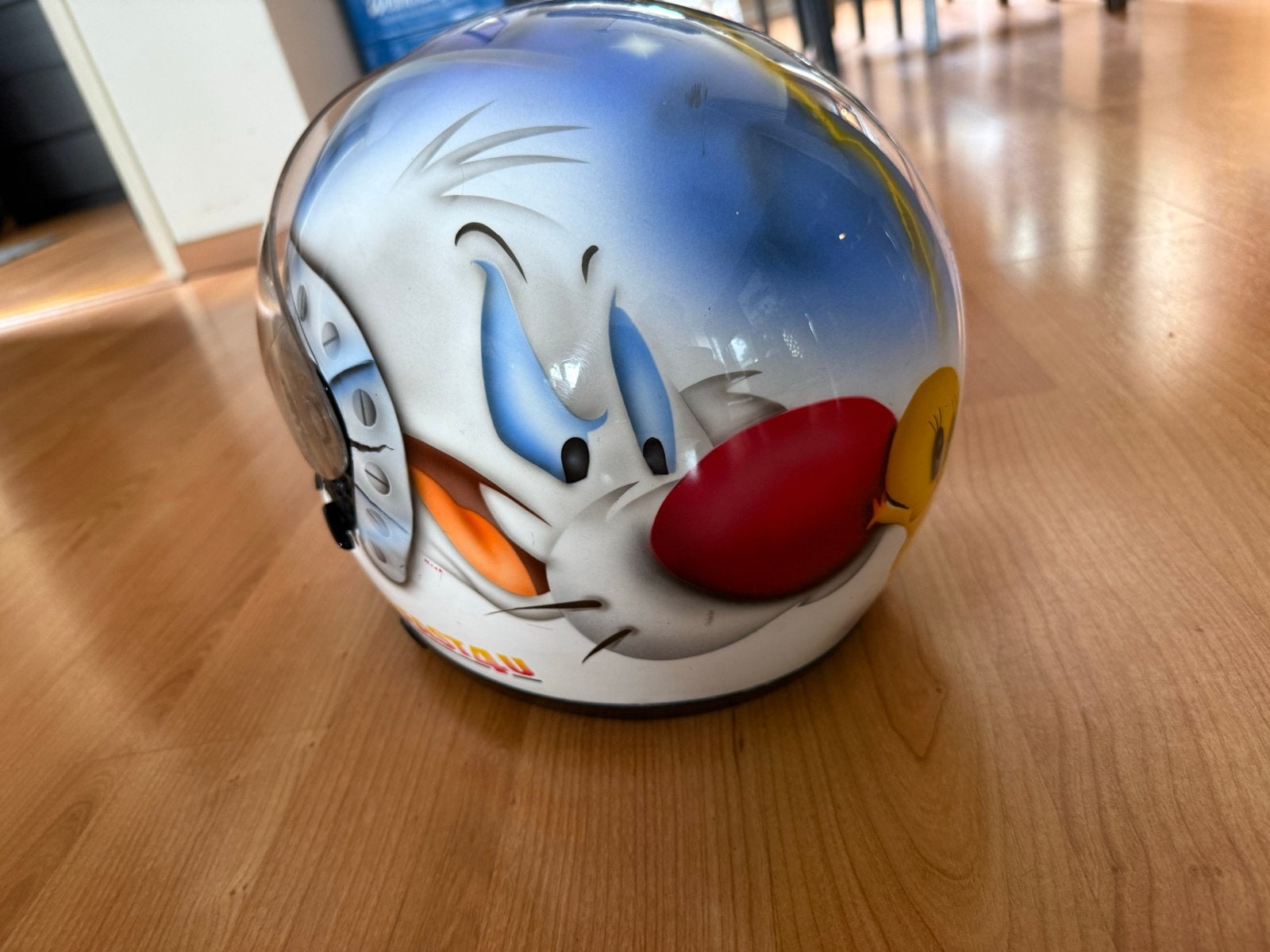 Echte VINTAGE Shoei helm met Looney Tunes design, Ophalen of Verzenden, Looney Tunes, Gebruikt