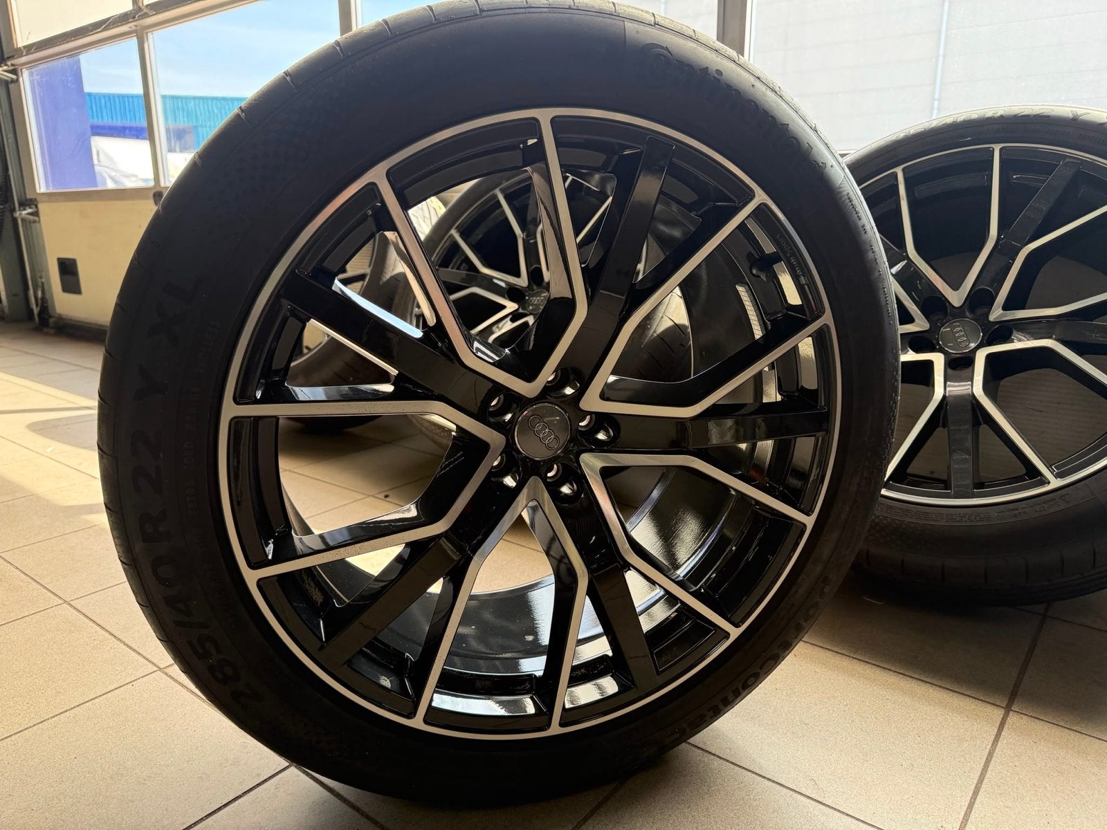 Audi Sport 22 inch velgen met Continental SportContact bande, Auto-onderdelen, Banden en Velgen, Ophalen, Gebruikt, 285 mm, Banden en Velgen