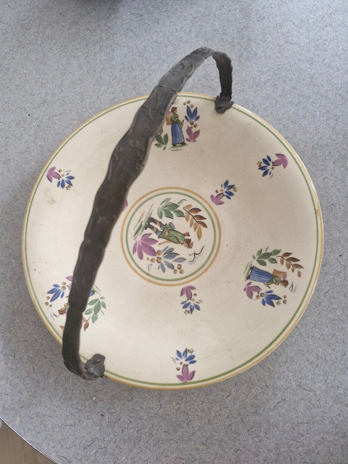 Antieke aardewerk koekjesmand / Quimper-stijl), Antiek en Kunst, Ophalen of Verzenden