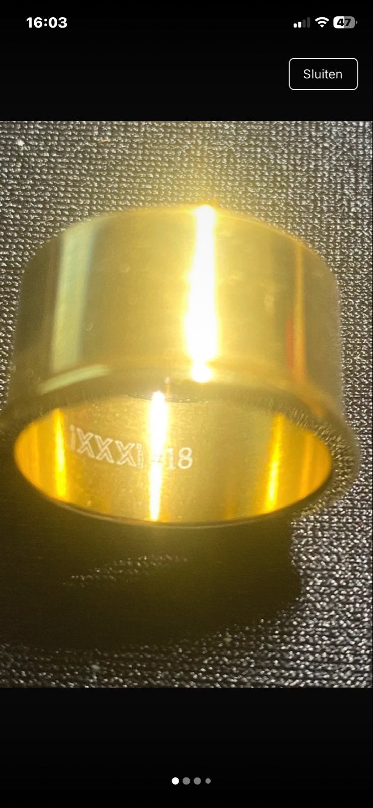 iXXXi Basisring Goudkleurig Maat 18, Sieraden, Tassen en Uiterlijk, Ringen, 18 tot 19, Gebruikt, IJzer of Staal, Ophalen of Verzenden