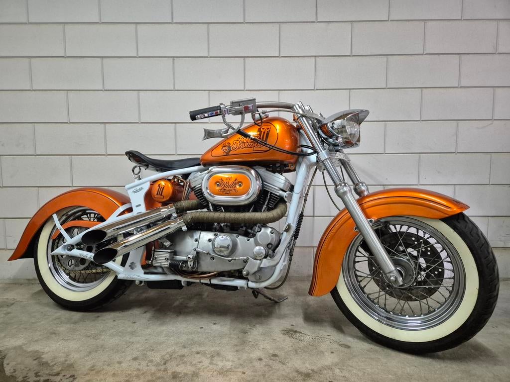 Unieke Custom Harley Davidson Sportster1200 - Oranje, Motoren, Motoren | Harley-Davidson, 2 cilinders, Sportuitlaat, Gebruikt