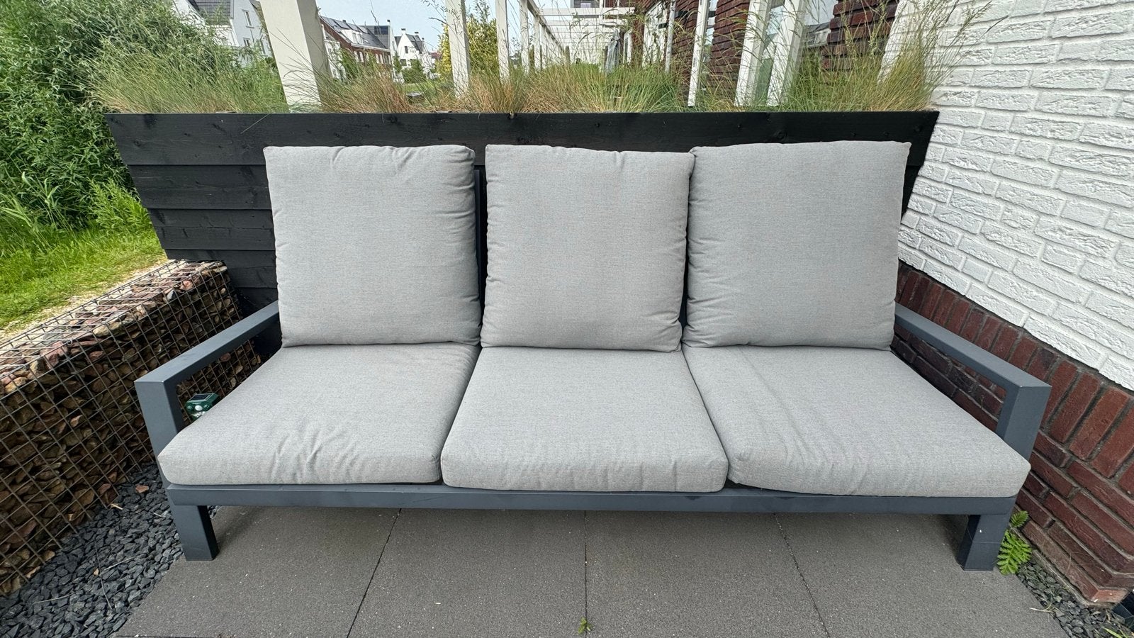 Exterioo Veneto loungebank 3-zits zwart/grijs - verstelbaar, Ophalen, Gebruikt, Aluminium