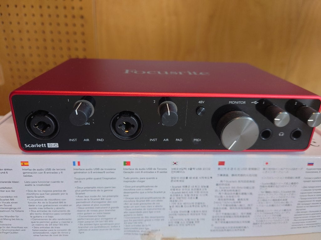 Focusrite Scarlett 8i6 USB Audio Interface, Computers en Software, Geluidskaarten, Ophalen, Zo goed als nieuw, Extern, Focusrite