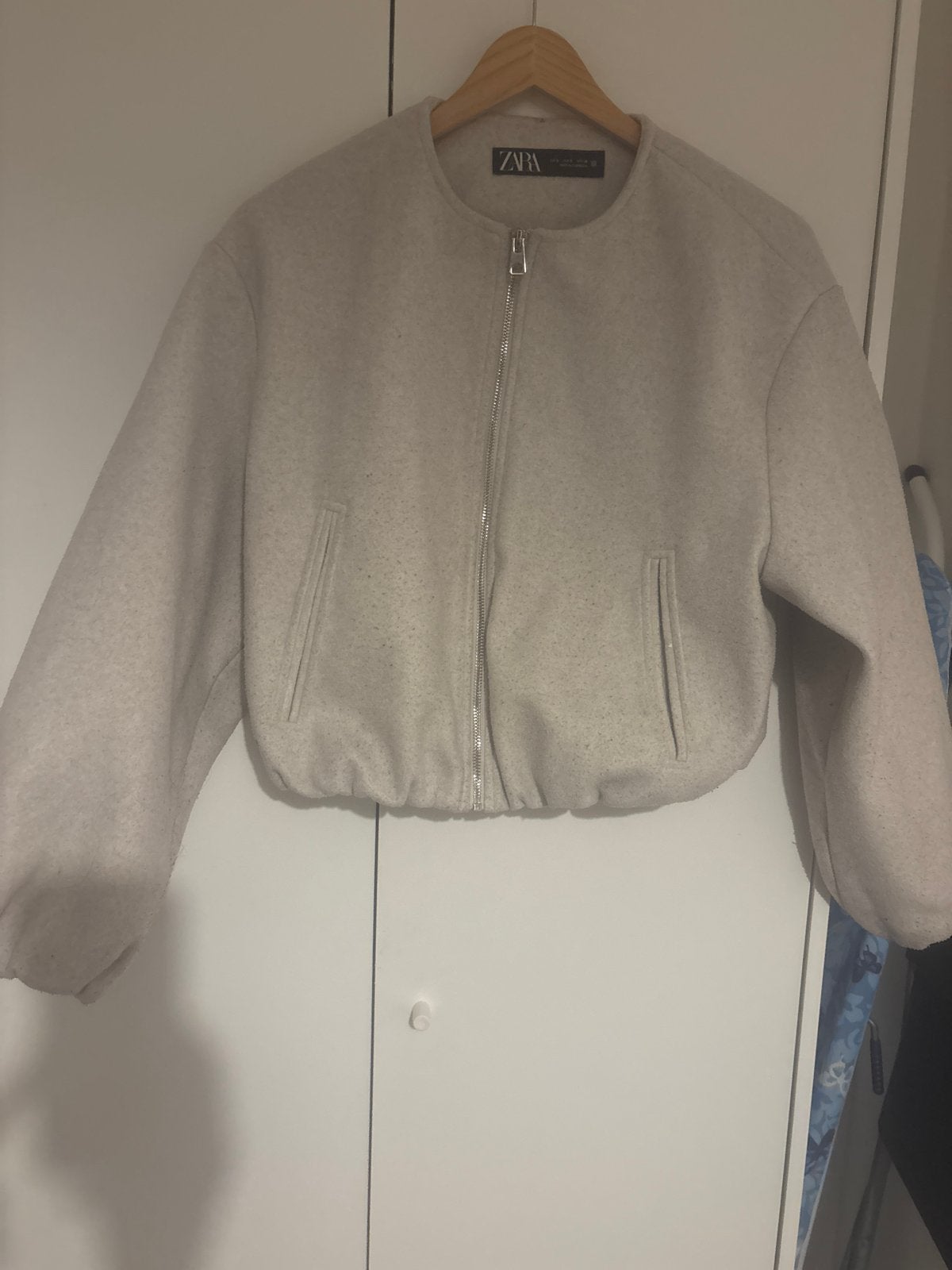 Zara stoffe bomberjack maat S, Ophalen, Zo goed als nieuw, Maat 36 (S), Beige