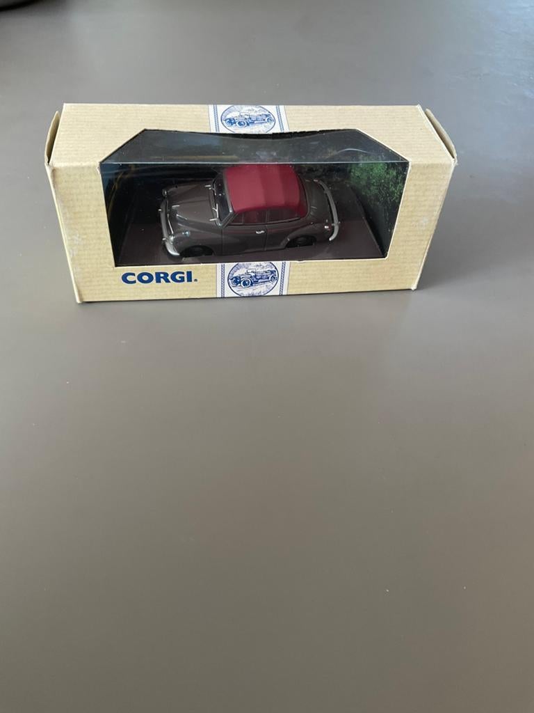 Morris Minor Convertible, Corgi 96755 grijs/rood uit 1993 ., Ophalen of Verzenden, Zo goed als nieuw, Auto, Corgi