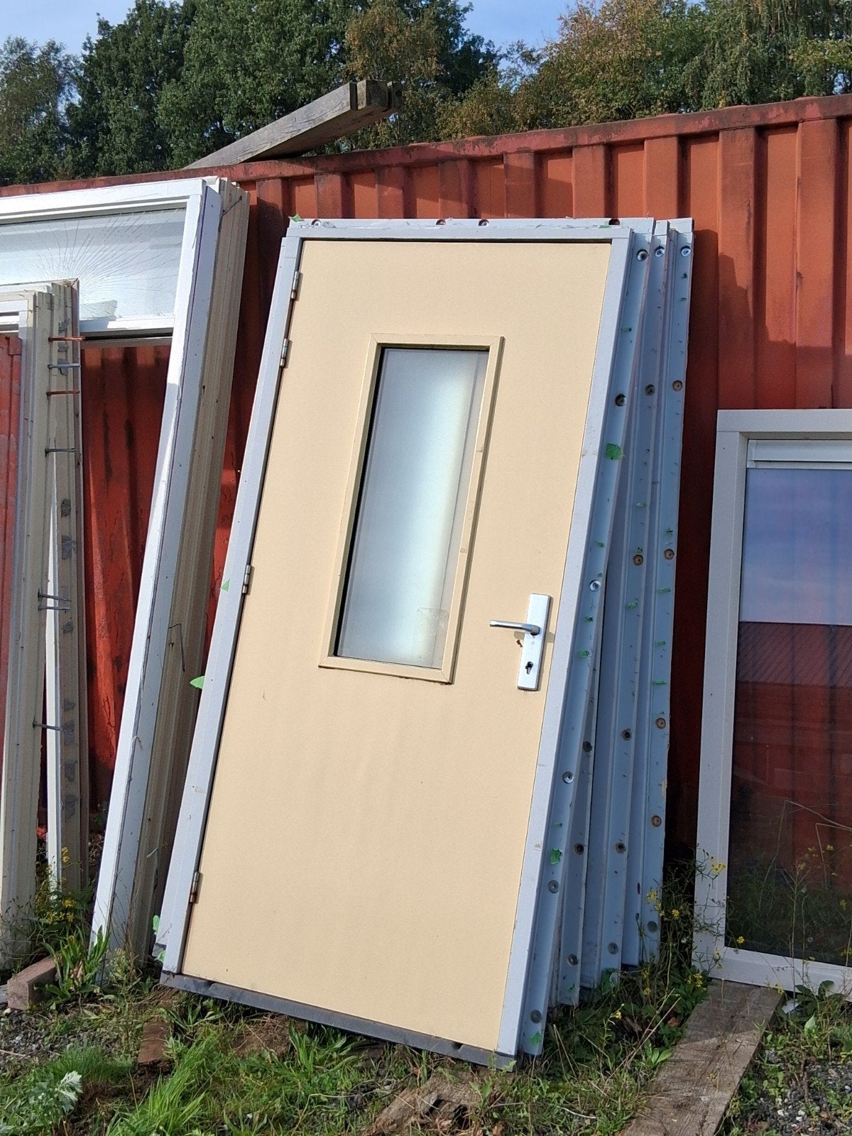 Circulaire buitendeuren met kozijn., Ophalen, Gebruikt, 80 tot 100 cm, Buitendeur