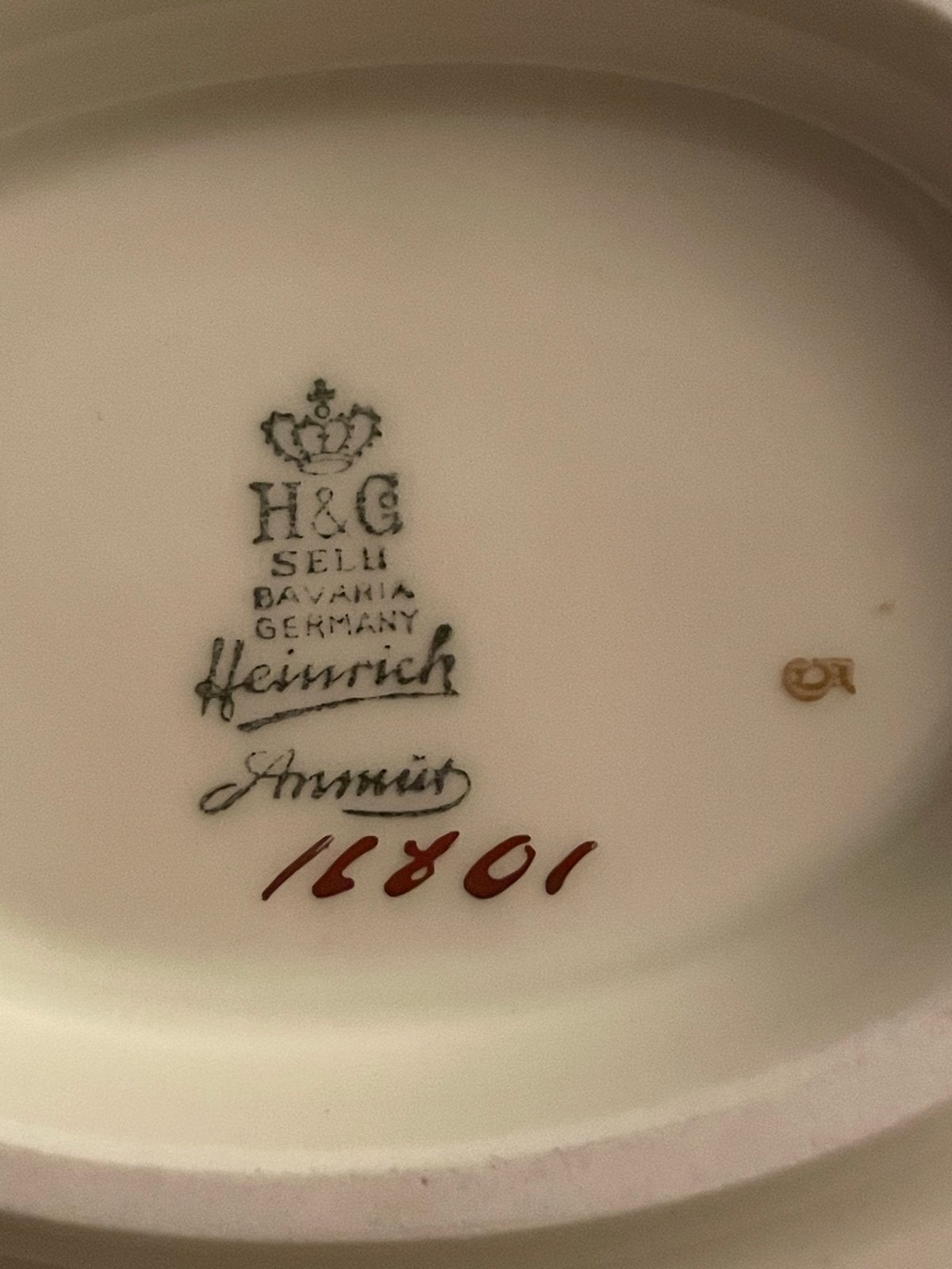 Heinrich Selb Bavaria Ammut dinerborden met rozen dessin, Ophalen of Verzenden