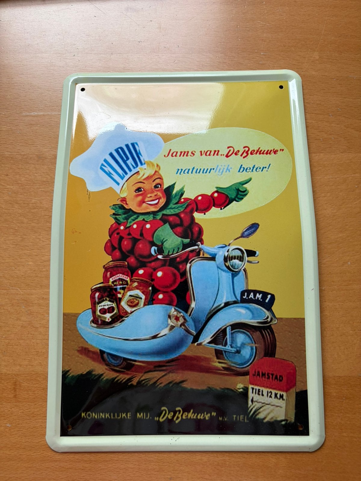 Reclame bordje Flipje, Gebruikt, Meerkleurig, Overige stijlen, Ophalen of Verzenden