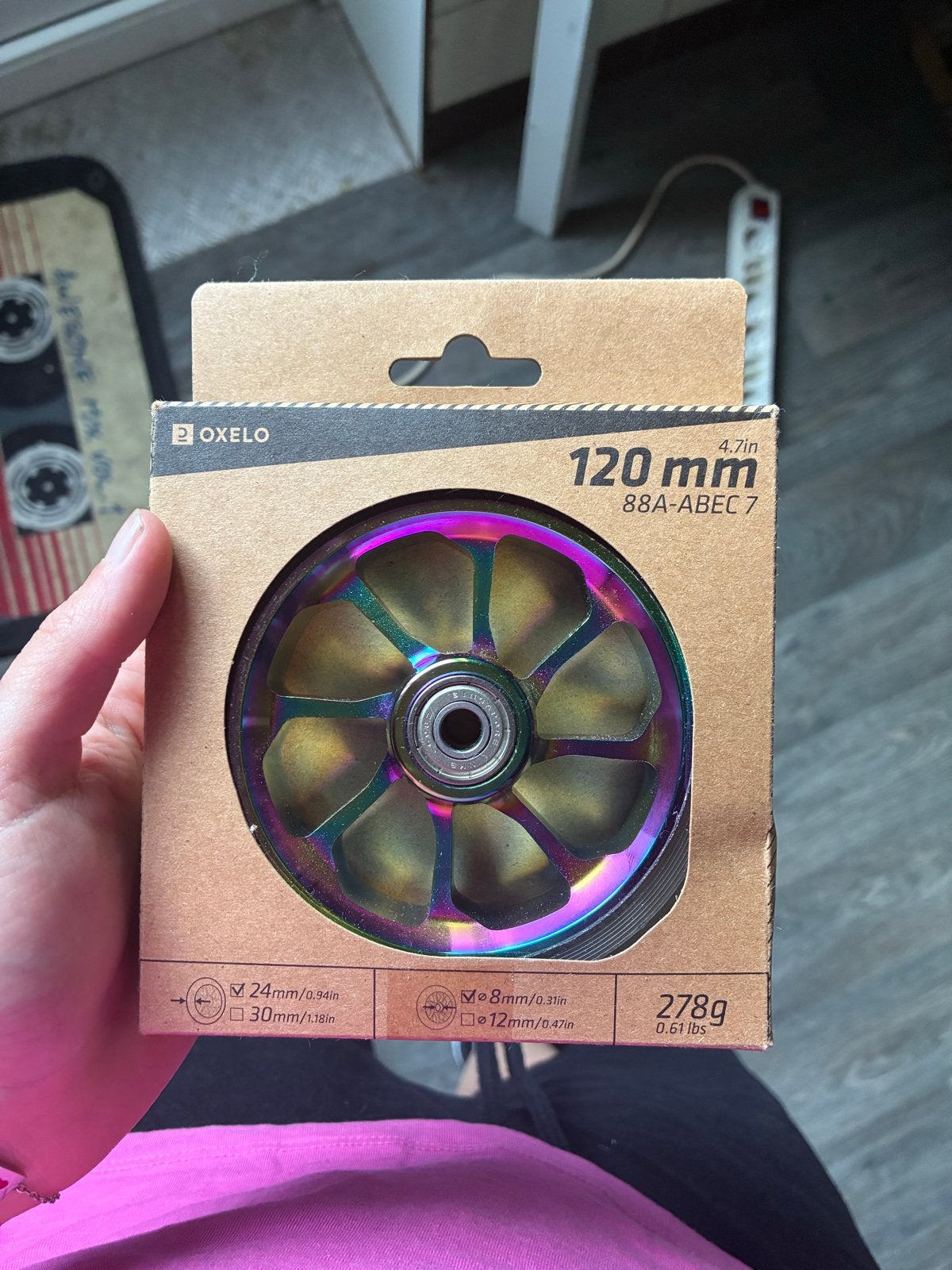 Oxelo Stepwiel 120mm 88A-ABEC 7 Regenboog, Fietsen en Brommers, Steps, Ophalen, Nieuw, Overige typen