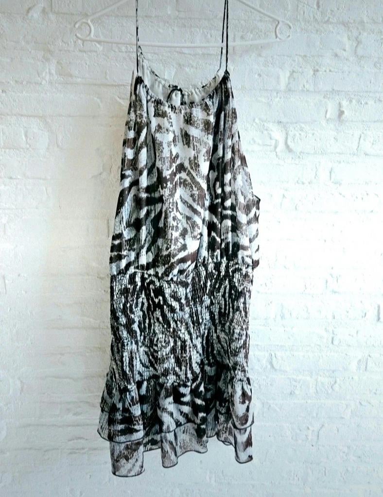 Nieuwe jurk print Zara, Bruin, Zara, Maat 42/44 (L), Nieuw