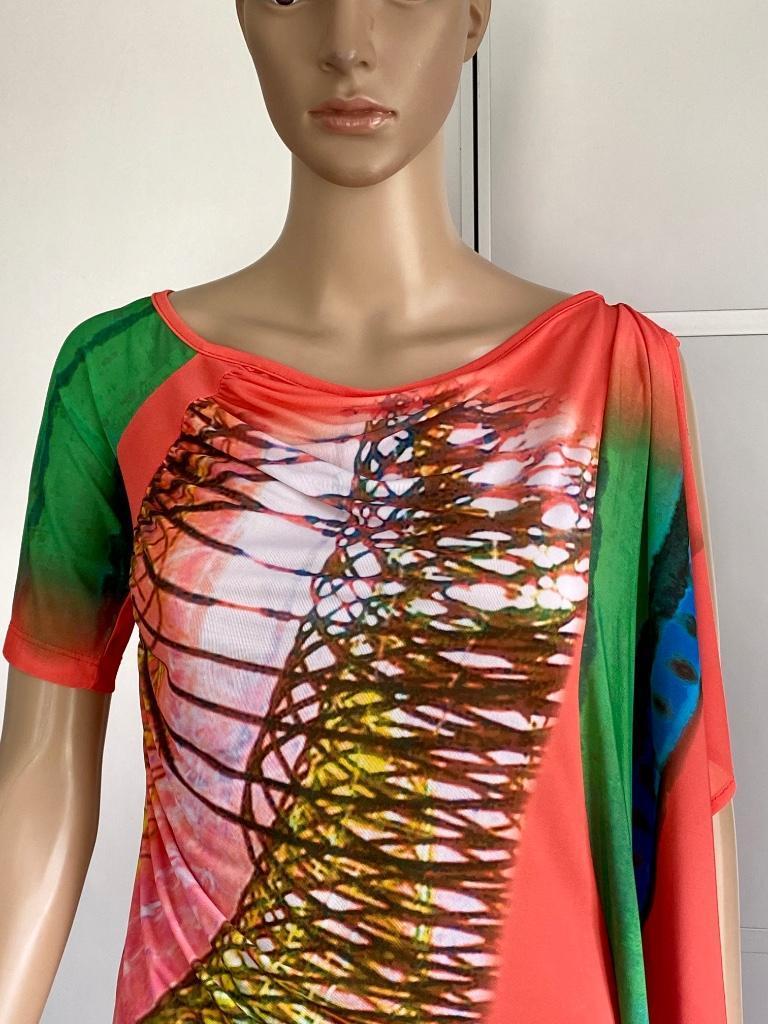 i484 Save the Queen maat M=38/40 top shirt blouse blauw/groe, Maat 38/40 (M), Blauw, Zo goed als nieuw, Korte mouw