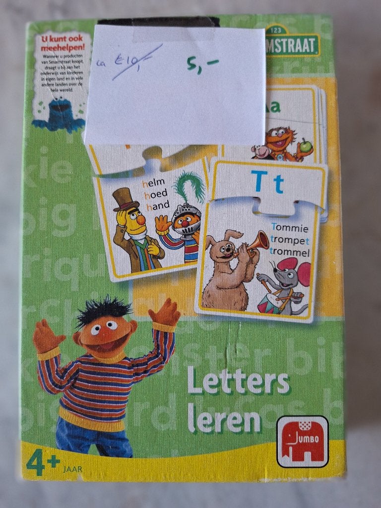 Jumbo Sesamstraat Letters Leren Puzzel 4+ jaar, Ophalen of Verzenden, Gebruikt, Taal en Lezen