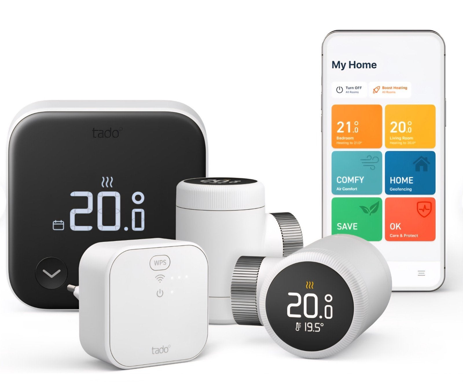 Tado X Starterset + 2 Slimme Radiatorknoppen | Nieuw, Doe-het-zelf en Verbouw, Verwarming en Radiatoren, Nieuw, Radiator, Minder dan 30 cm