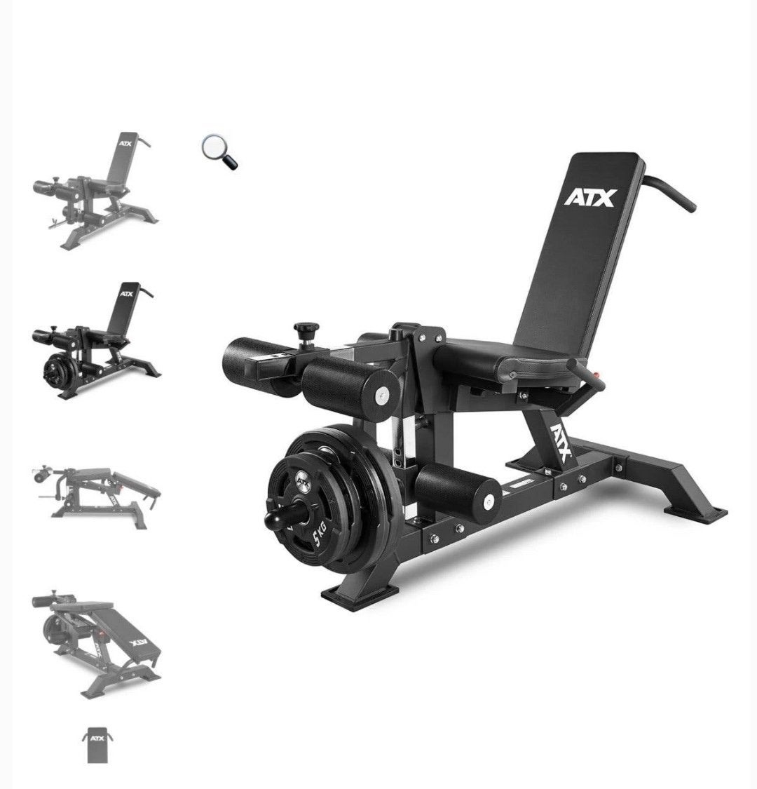 ATX Leg Extension / Leg Curl en 50 mm adapter, Sport en Fitness, Ophalen, Zo goed als nieuw, Benen, Fitnessbank
