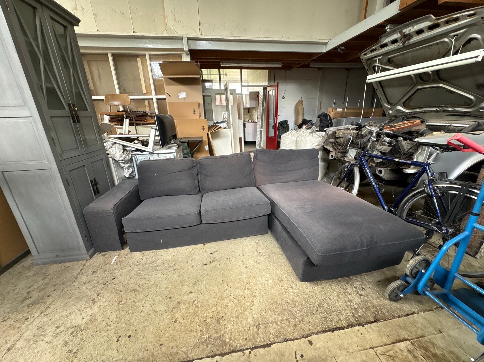 Gratis af te halen: Gebruikte hoekbank (250x160cm), Ophalen, Gebruikt, Hoekbank, 200 tot 250 cm