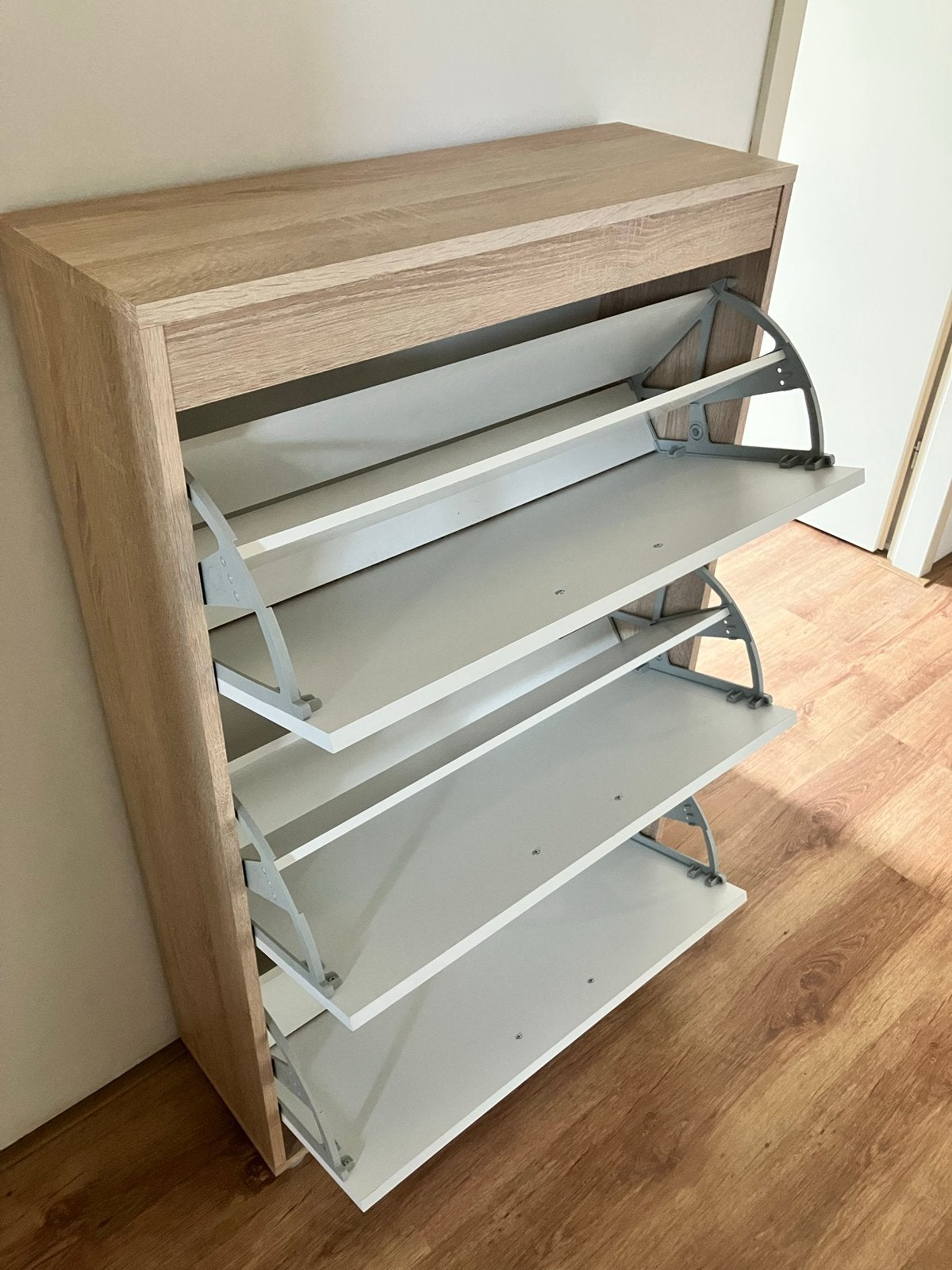 2 schoenenkasten met 3 niveaus - 113x71x25cm, Ophalen, Zo goed als nieuw