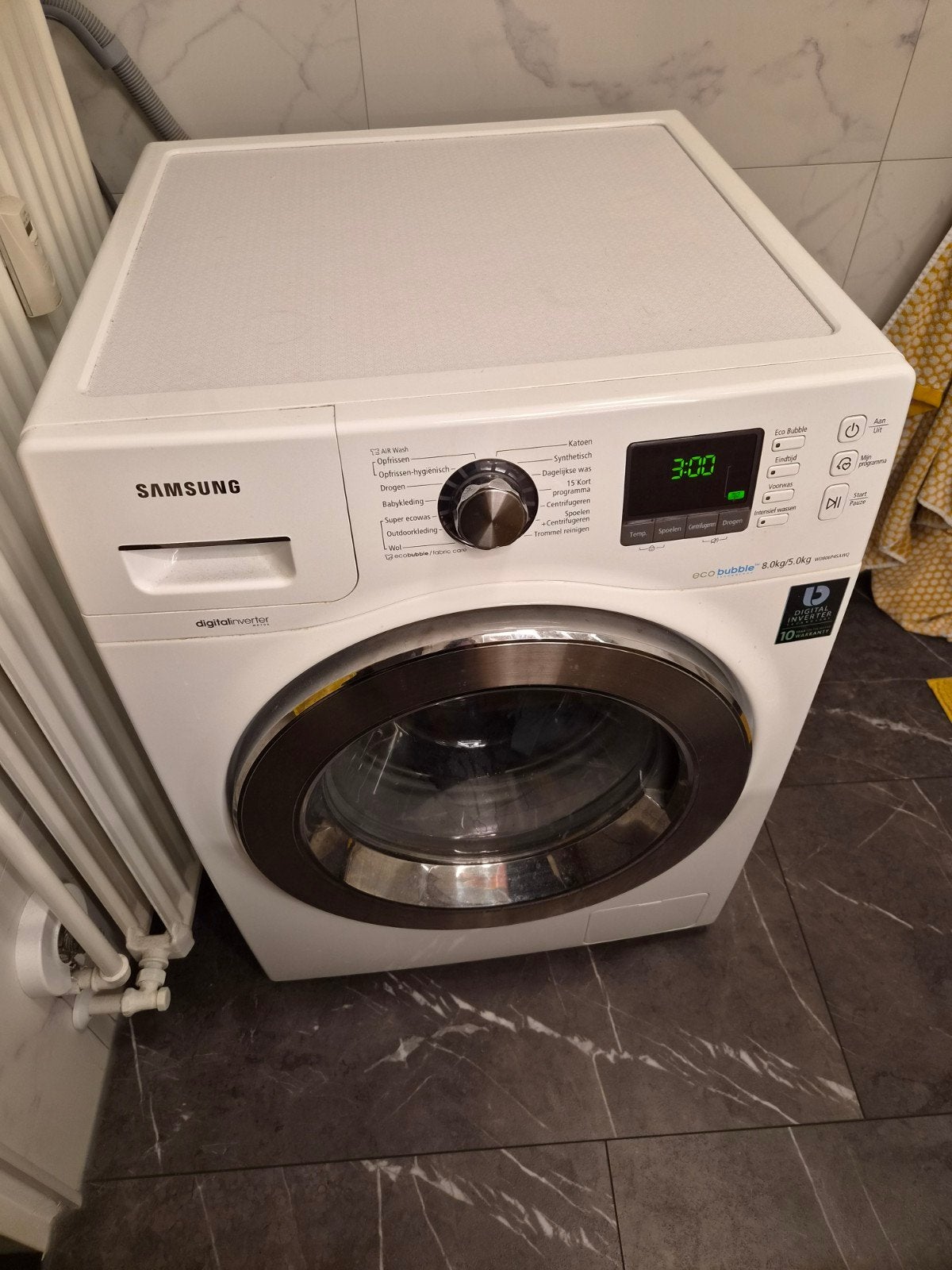 Samsung Eco Bubble Wasmachine 8kg/5kg Digital Inverter, Witgoed en Apparatuur, Ophalen, Gebruikt, Voorlader, 85 tot 90 cm
