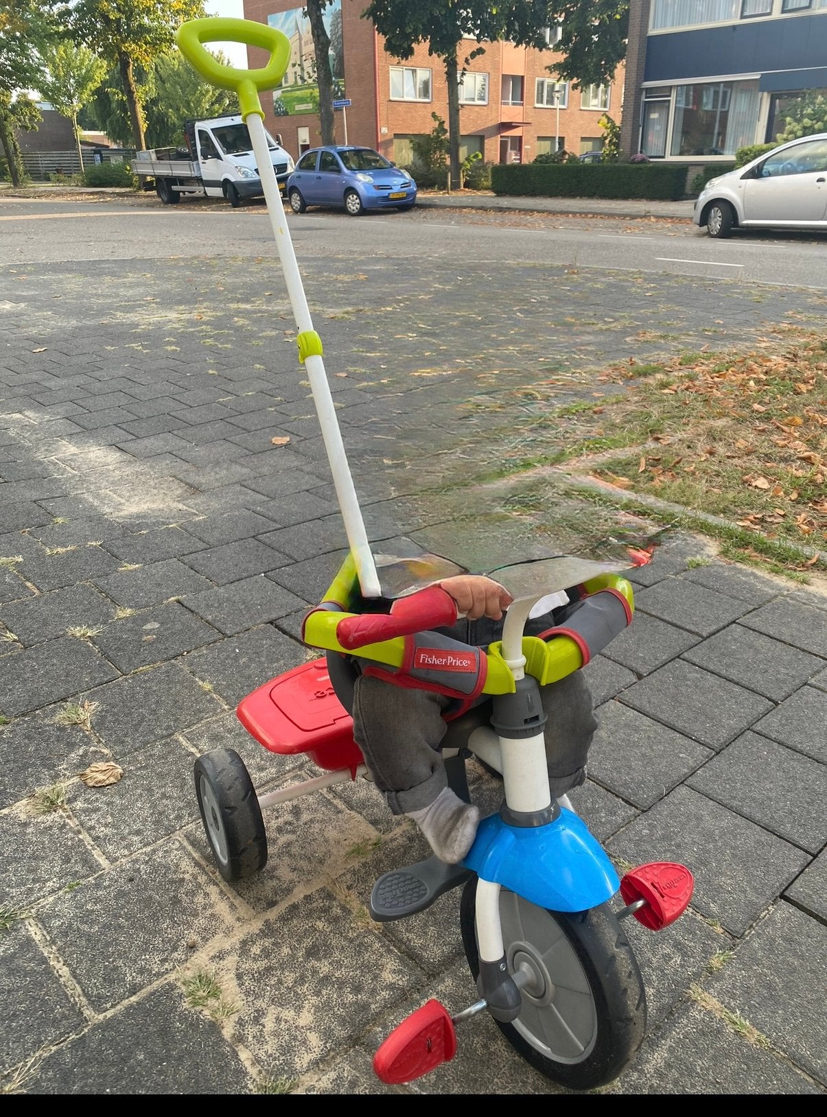 Fisher price driewieler met duwstang, Ophalen, Gebruikt, Duwstang