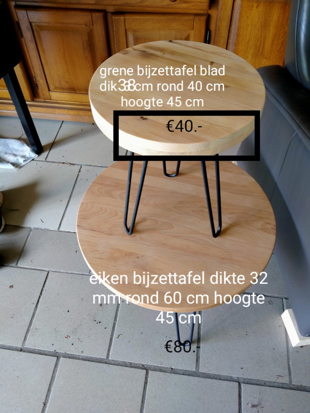 bijzettafel, Ophalen of Verzenden, Hout