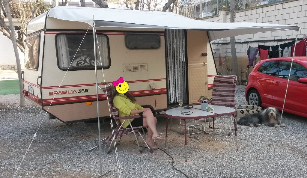 Retro Caravan Caravelair Brasilia 386, Caravans en Kamperen, Caravans, Dwarsbed, Treinzit, Tot en met 3, Particulier