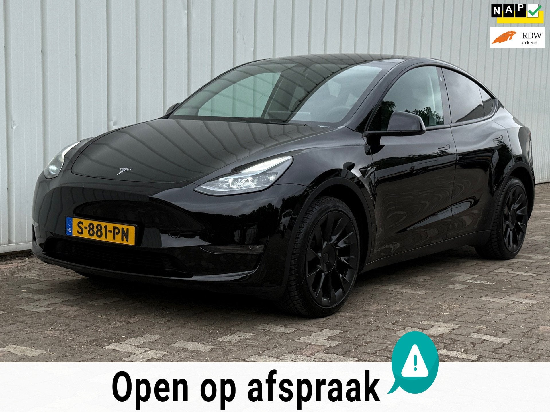 Tesla Model Y Long Range AWD 75 kWh Fully Self Driving Trekh, Auto's, Tesla, Zwart, Vierwielaandrijving, 514 pk, 1600 kg