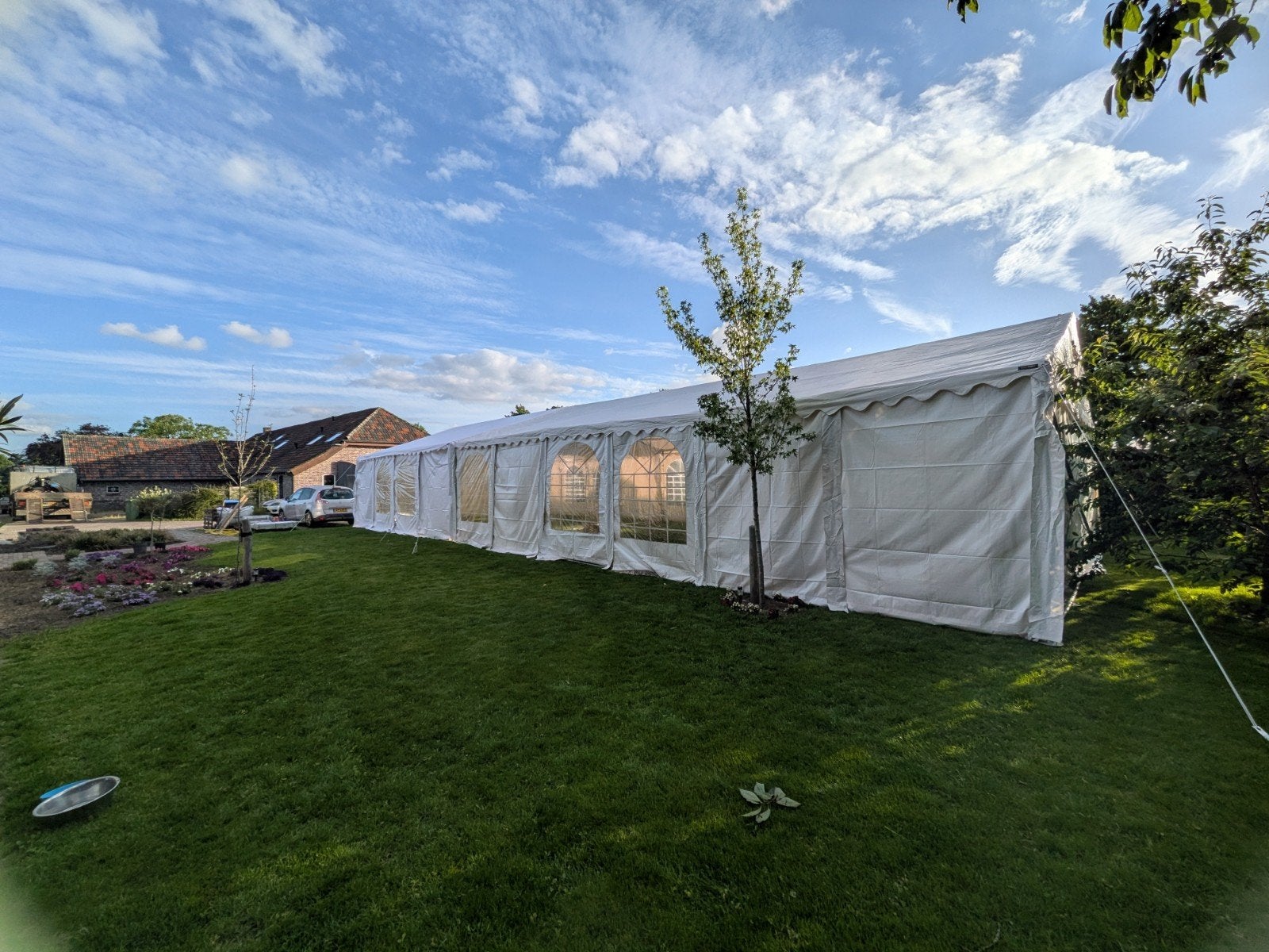 2 Toolport Partytenten (8x12m en 8x8m) - Stevig PVC Zeil, Ophalen, Zo goed als nieuw