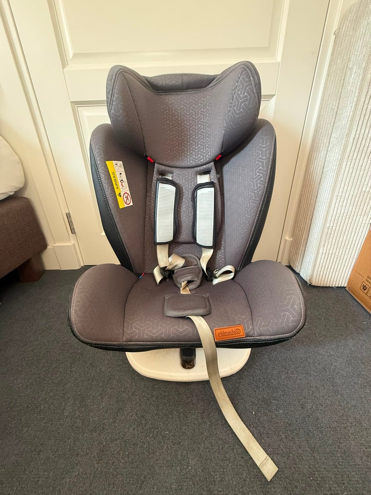 Chipolino autostoel, grijs, met Isofix, Gebruikt, 0 t/m 18 kg, Verstelbare rugleuning, Isofix