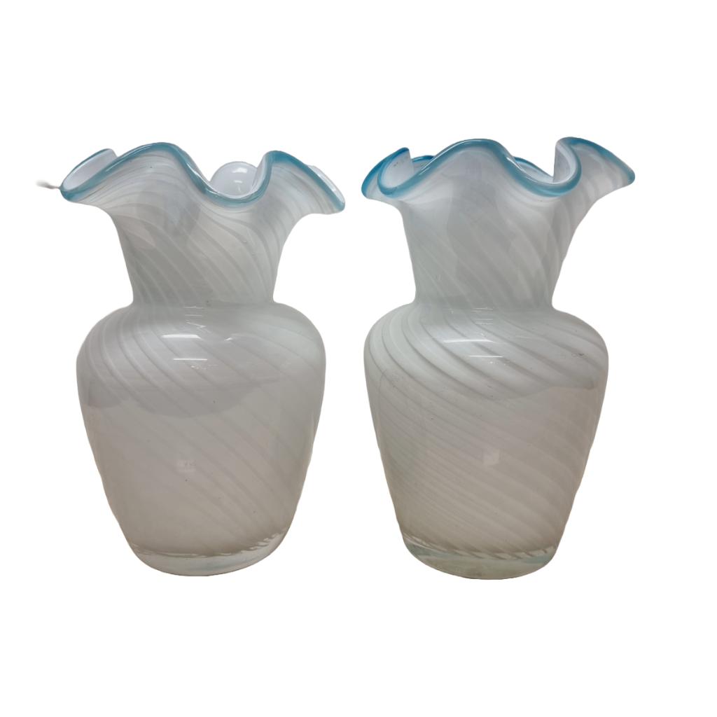 2 Vintage Murano vazen swirl, Verzamelen, Retro, Huis en Inrichting, Ophalen of Verzenden
