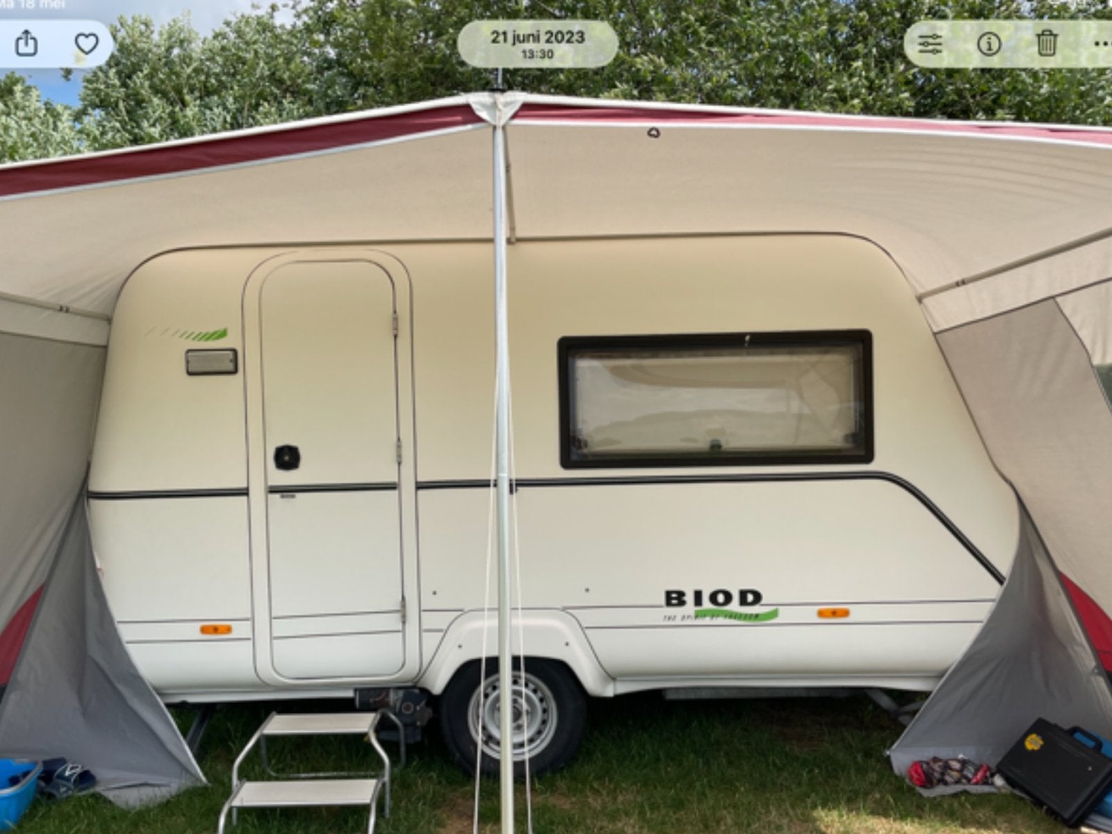 Biod 370 TL, Caravans en Kamperen, Caravans, Particulier, tot en met 2, 500 - 750 kg, Rondzit, Koelkast, Ophalen
