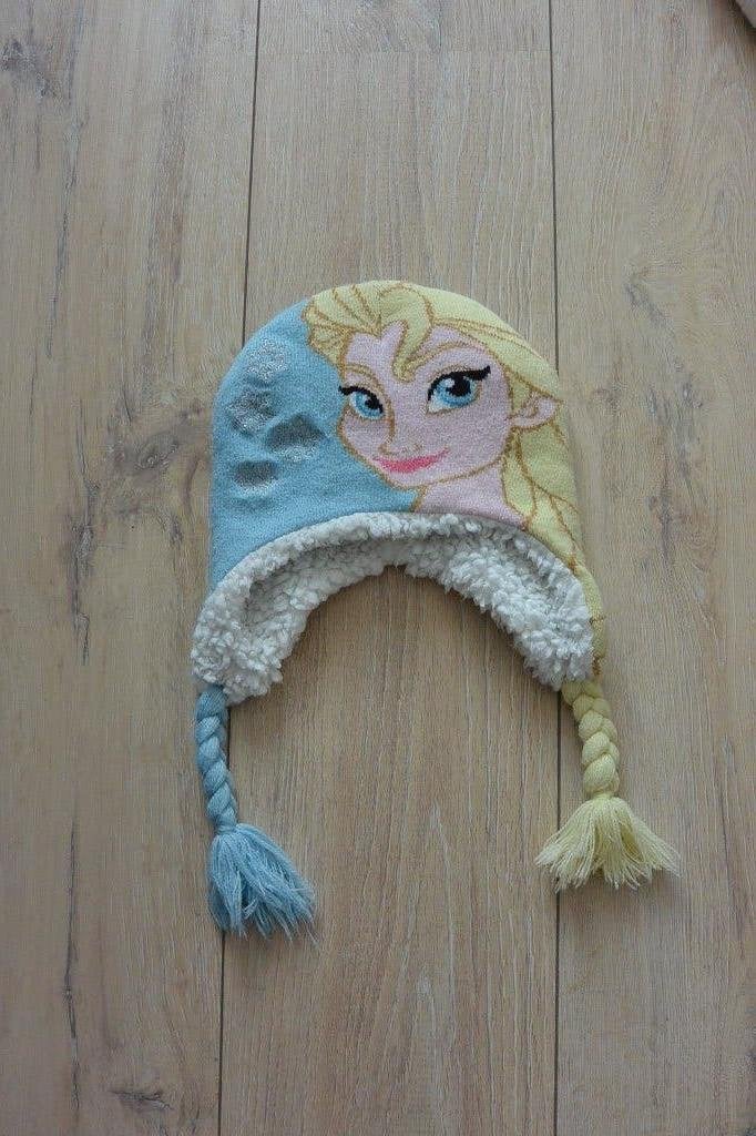 Frozen Elsa muts met vlechtjes, Gebruikt, Meisje, 110 t/m 116, Ophalen of Verzenden