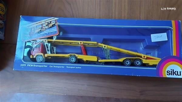 Siku 3419 Autotransporter rood-geel, Ophalen of Verzenden, Zo goed als nieuw, Bus of Vrachtwagen, SIKU